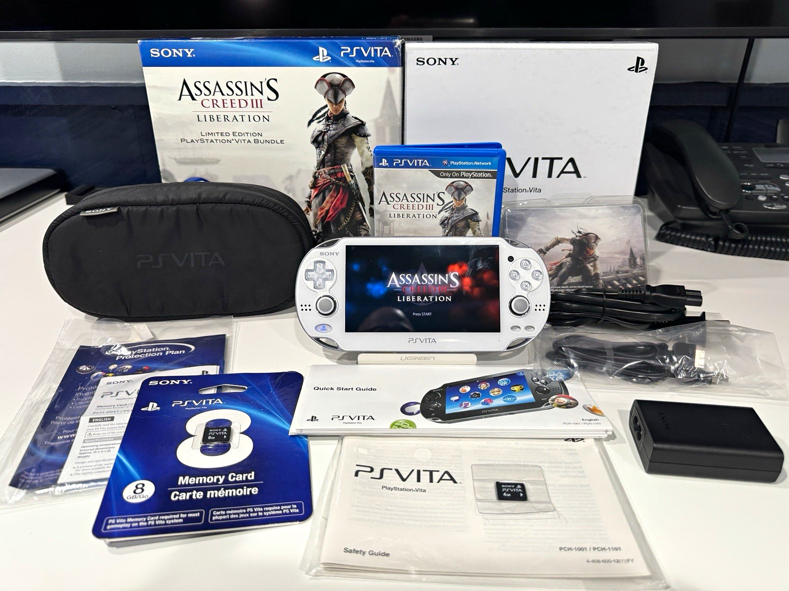 PlayStation Vita PCH-1001 Assassin’s Creed III Bundle 8GB & 16GB Cards + 3 Games