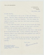 Lord Beaverbrook Signed Letter - Canadian-British Politician And Press Magnate