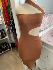 Fashion Nova Burnt Orange Brown Dress Sexy Going Out Size Medium