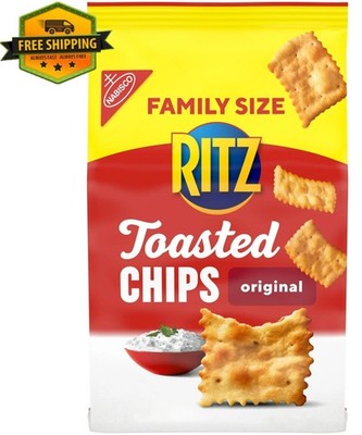 RITZ Toasted Chips Original Crackers   Family Size Party Snack, 11.4 oz