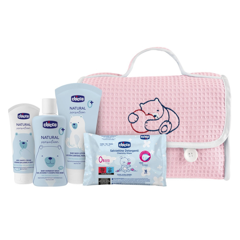 8058664163960 Chicco Natural Sensation Розовый зестав, плин, Микия-чала и Влосув 