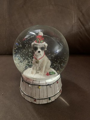 NICE CIAO CIAO PUPPY DOG CHRISTMAS THEMED MUSICAL SNOW GLOBE We Wish You A Merry