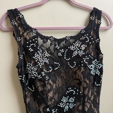 JOVANI Beaded Evening/ Pageant/ Wedding/Prom Dress Black & Nude Lining Size 6