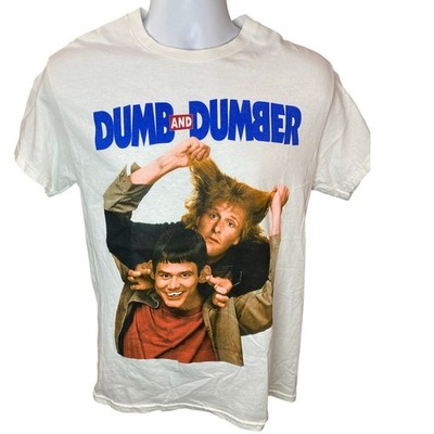 Dumb and Dumber White Graphic Shirt Size Medium Jim Carrey Cotton