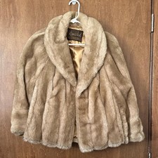Women's Tan Mink Fur Stole Cape Wrap