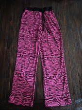 Vintage bcg Pajama Lounge Pants Bottoms Pink Black Zebra Girls Size M(10)