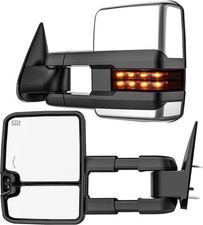 Chrome Tow Mirrors Smoked Switchback For 2007-2014 Chevy Silverado Gmc Sierra