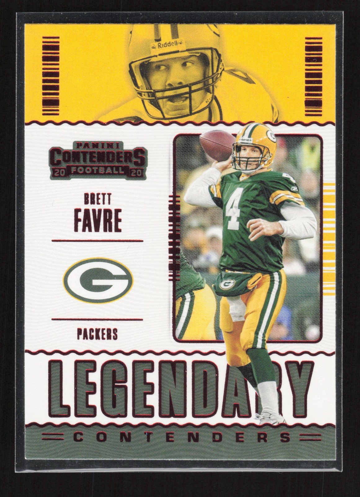 2020 Panini Contenders #LC-BFA Brett Favre Legendary Contenders Ruby