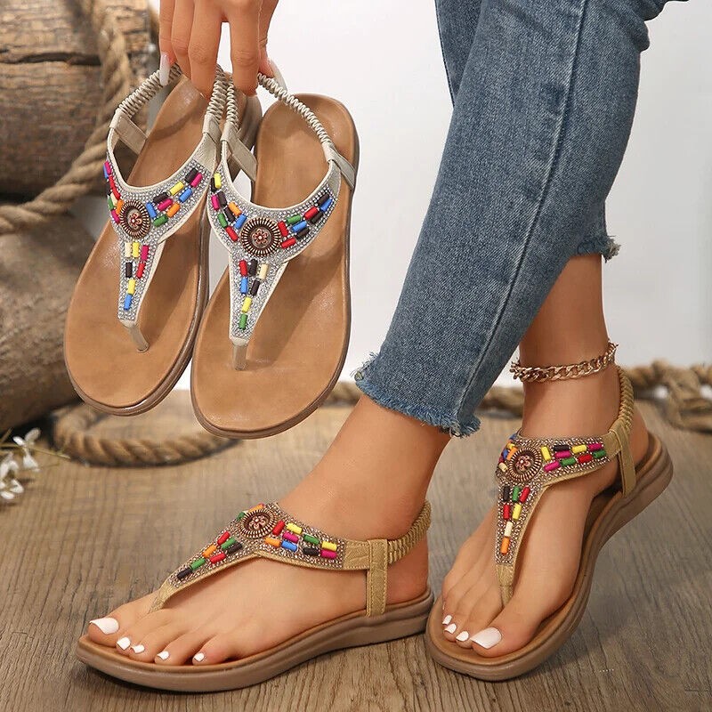 Summer Women's Non-Slip Clip Toe Flat Sandals in Mixed Colors