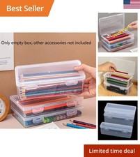 Transparent Large Capacity Plastic Pencil Box Stackable Translucent Clear Pen