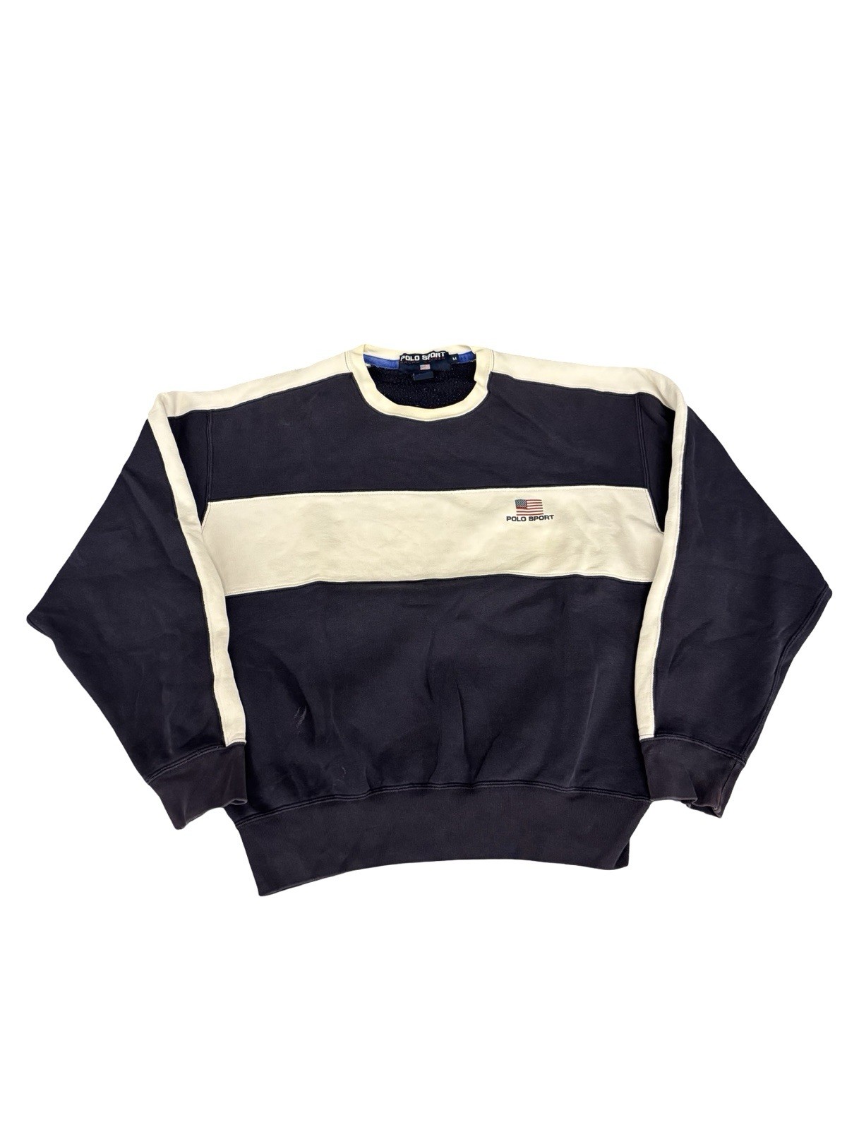 Vintage 90s Polo Sport Ralph Lauren Color block Crewneck Sweatshirt Men