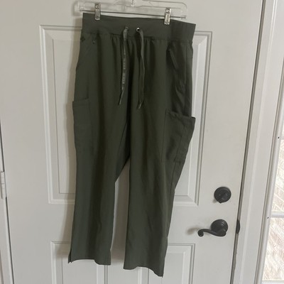 Med Couture Activate Scrubs Yoga 2 Cargo Pocket Scrub Pants Olive Green Size Med