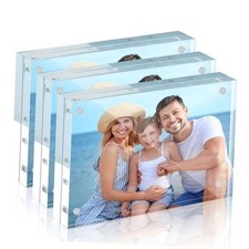 Acrylic Picture Frames 5x7, 3 Pack Magnetic 5x7 Picture Frame, 5x7" 3 Pack 