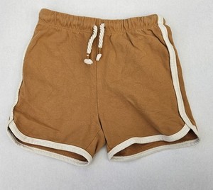 Kids Unisex Little Co Mustard Yellow Shorts, Size 7