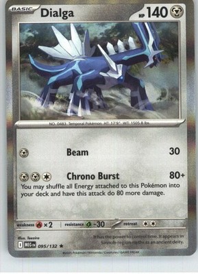 Dialga 095/132 Rare Mega Evolution Pokemon Near Mint