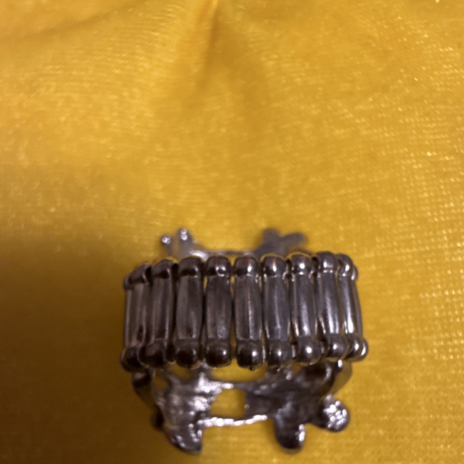 Silver Tone Adjustable Flower Statement Ring with… - image 5