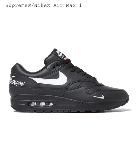 Nike X Supreme Air Max 1 Noir UK7 Neuf avec boite COMMANDE CONFIRMÉE