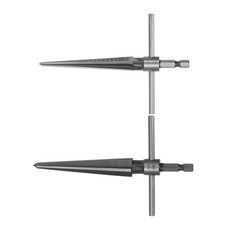 2 PCS Tapered Hand Reamer Set 1/8"-1/2" 3/16"-5/8" T Handle 6 Flutes