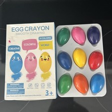 New 9 Colors Egg Crayons for Kids Non-Toxic Washable Fast Shipping