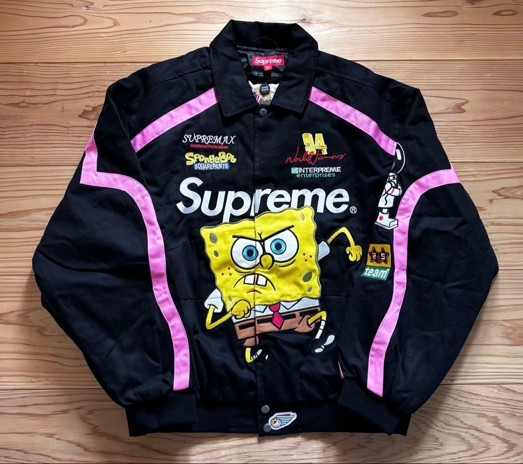 Supreme Jeff Hamilton Racing Jacket Black XL SpongeBob Collab Rare