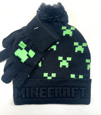 Minecraft Boys Winter Hat Youth And Gloves Set NEW