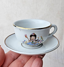 Tasse Dinette Ancienne Porcelaine Enfant - Miniature Décor Fillette - Vintage