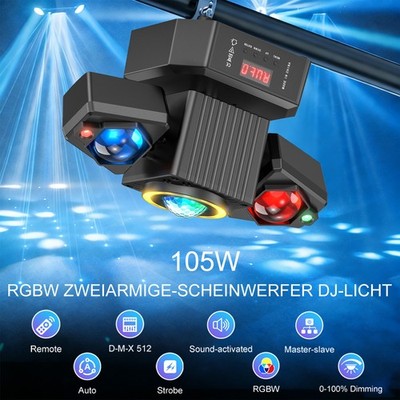 105W Moving Head Bühnenlicht DMX512 LED RGBW DJ Party Disco Licht Laser Effekt