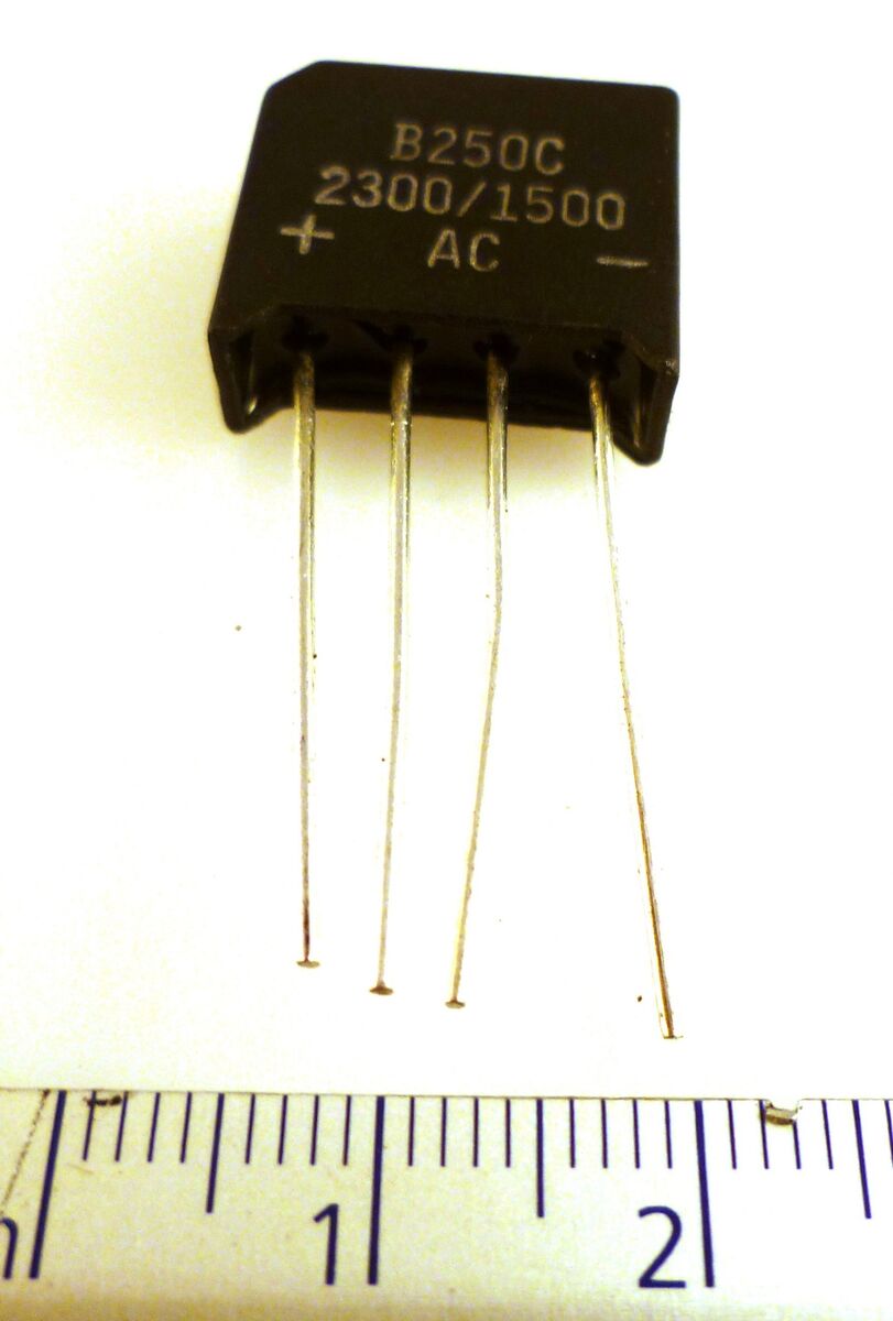 B250C 2300/1500 AC Bridge Rectifier 250V 1.5A 4 Pin In Line B250C 2300/1500 AC Bridge Rectifier 250V 1.5A 4 Pin In Line
