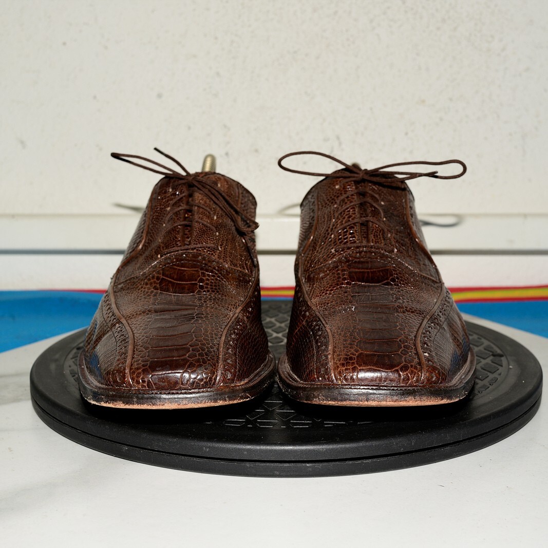 Belvedere Studio Ostrich Leather Italy Men 10.5 B | eBay display picture 2