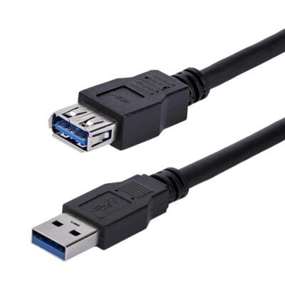 StarTech.com 1m SuperSpeed USB 3.0-Verlängerungsstecker auf Buchse schwarz USB3SEXT1MBK
