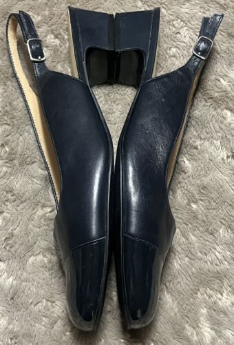Trotters Dea Pumps Slingback Black Leather Shoes TS001-460 Womens Size 11S - Picture 13 of 23