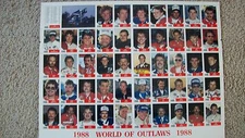 1988 World Of Outlaws Uncut Sheet w/Jeff Gordon's 2nd card Rare only 1,000 made