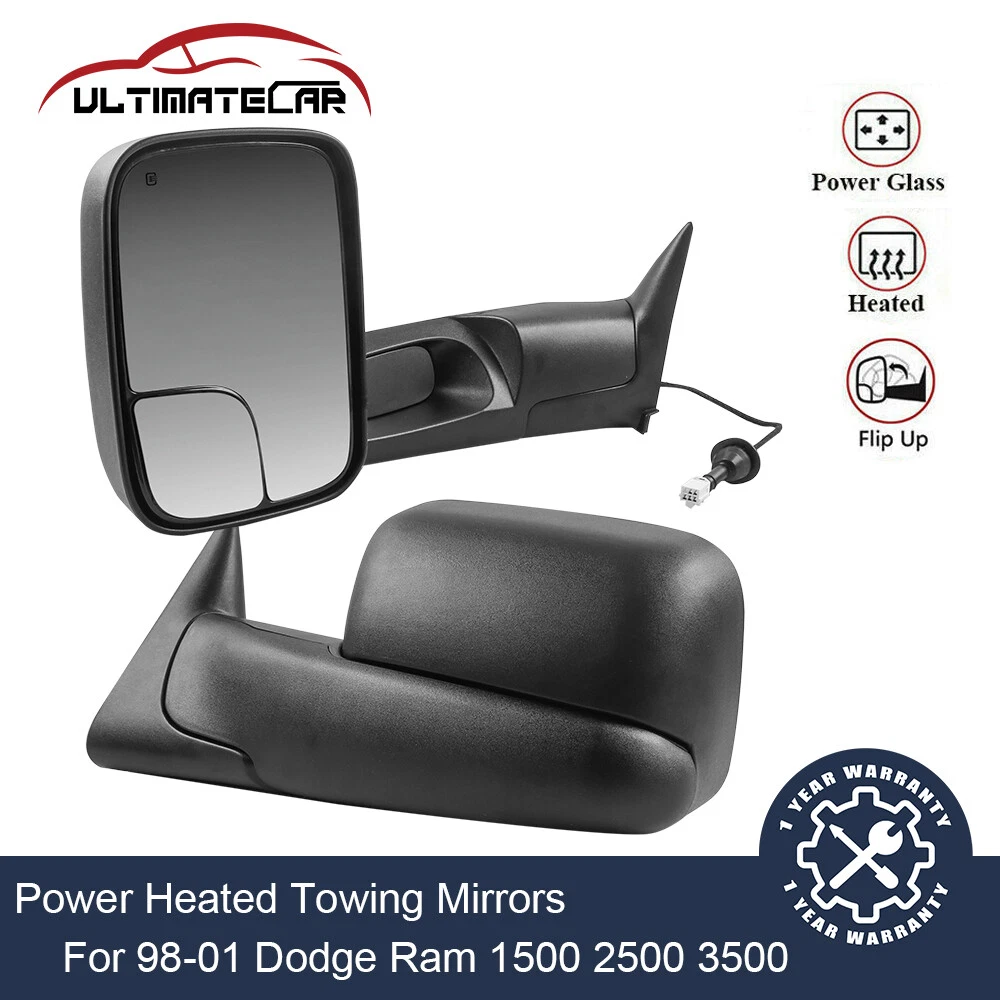 Pair Black Power Heated Tow Mirrors For 98-2001 Dodge Ram 1500 98-2002 2500 3500
Opens in a new wind