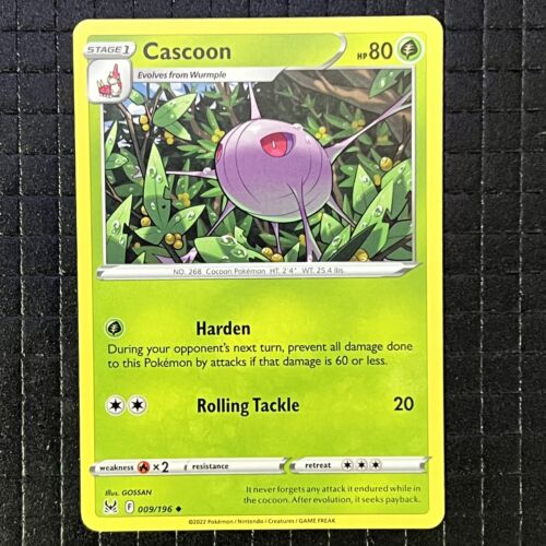 Cascoon #9/196 Lost Origin Pokemon Uncommon Card - Picture 1 of 4