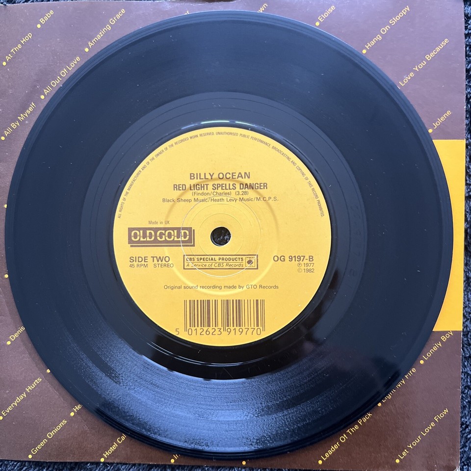 Billy Ocean Red Light Spells Danger / Love Really Hurts Without 7