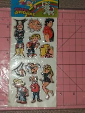 Vintage Puffy Stickers Lil Abner Daisy Mae yokum AL Capp Cartoon READ