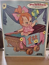 VTG 1963 Flintstones Frame Tray Puzzle Hanna-Barbera s 4434 Pebbles Made In USA