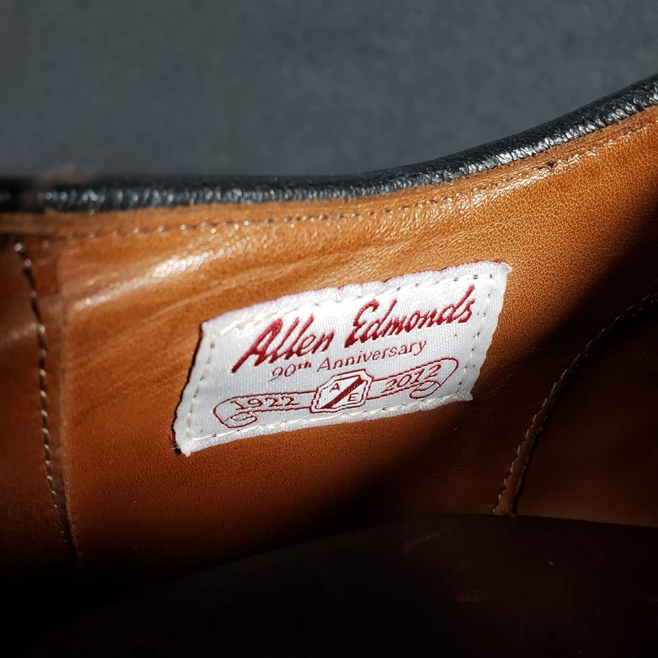90 Aniversario Allen Edmonds Hombres 12 2A Broadstreet Negro Borgoña Calles Raro Foto 2 de 4
