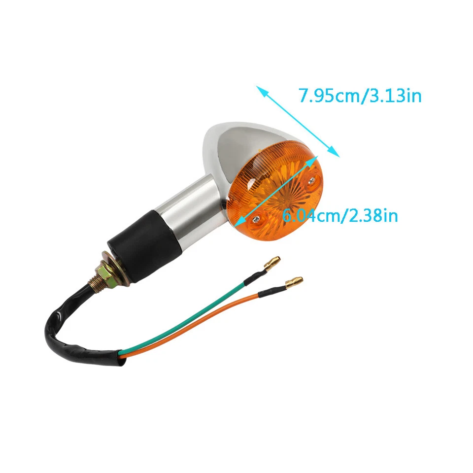 Indicadores intermitentes delanteros y traseros cromados para Honda Suzuki Yamaha ×2 Foto 2 de 4