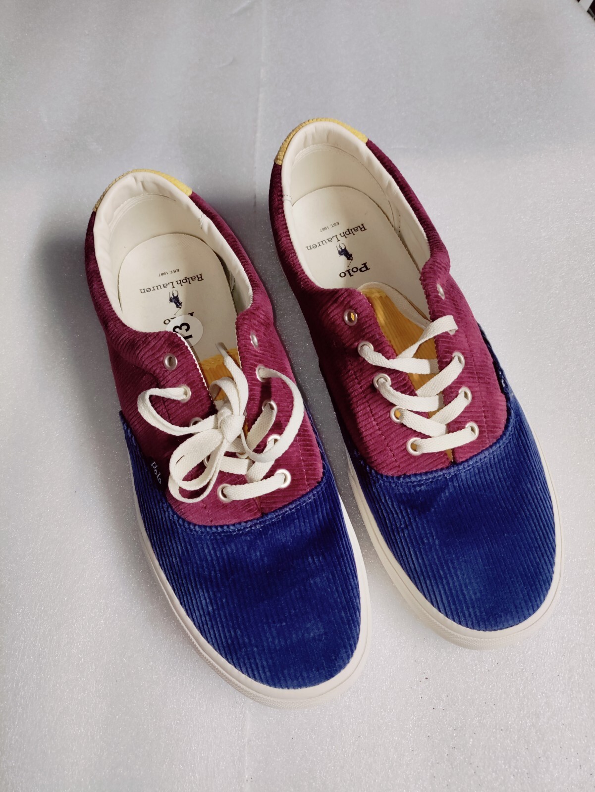 PONY Polo Ralph Lauren Keaton Tabii scarpe in velluto a coste sneakers casual uomo taglia 13 nuove