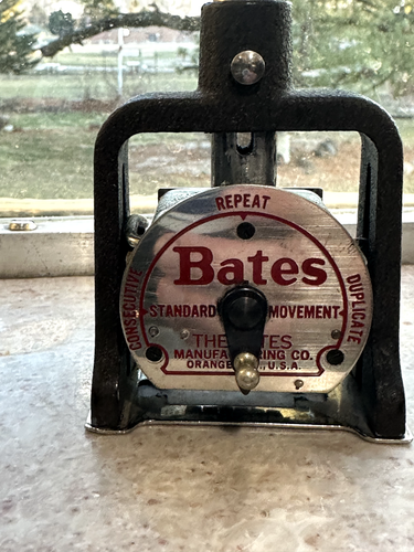 VTG Bates Multiple Movement Numbering Machine Stamp METAL 6 Wheels Style E USA - Picture 4 of 5
