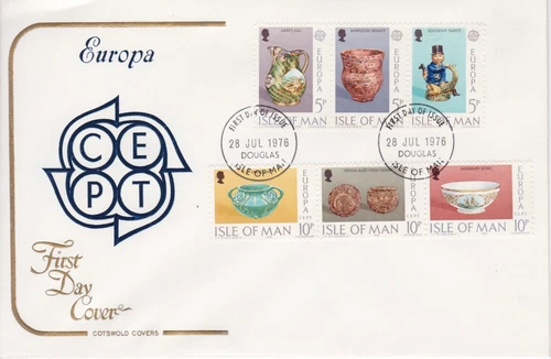 ISLE OF MAN FDC COTSWOLD COVER UNADDRESSED EUROPA CERAMIC ARTS 1976