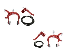 ALTALINE Bicycle Brake BMX FRONT & REAR SET RED Alloy Bike Caliper Cable Lever