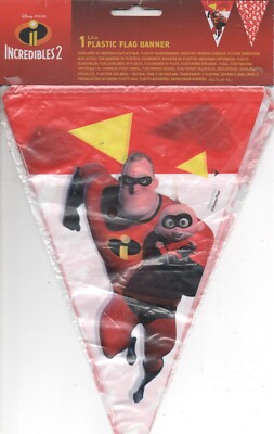 Incredibles 2 Flag Banner NEU OVP Walt Disney Pixar ca. 2,3m Party Dekoration