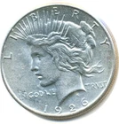 US Coin  1926 S     peace Dollar  GEM / BU  clear fields ............C-20272