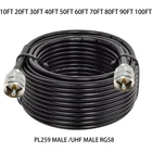 RG58 Coax Coaxial Cable UHF PL-259 Connector Lot RF Ham Radio Antenna Jumper