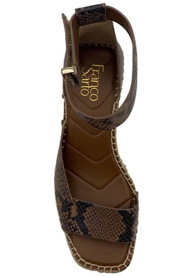 Franco Sarto Espadrille Wedges with Ankle Strap Camera Beige Snake | eBay