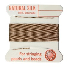 Griffin Silk Beading Cord with Needle-2 Meters-Size 6-Beige- 2 pks