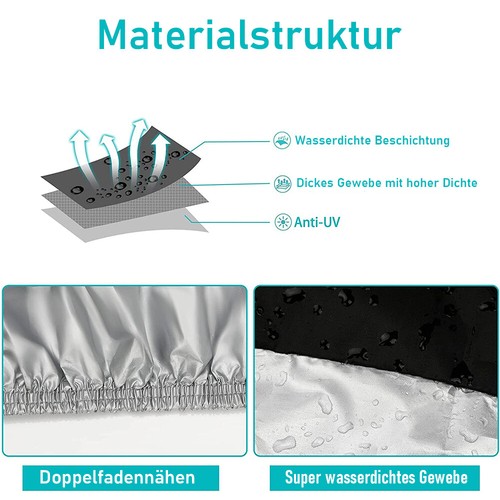 Motorrad Abdeckung XXXL Motorradplane Abdeckplane Cover Wasserdicht Schneefest - Bild 8 von 12