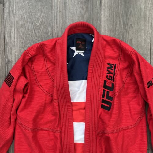 UFC Gym Jiu Jitsu Gi Top Red USA American Flag Sz A1 - Picture 2 of 13